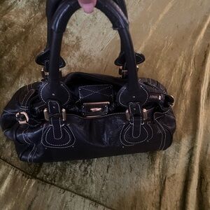 Chloe Black Leather Shoulder Bag